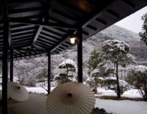 箱根の豊栄荘の冬景色