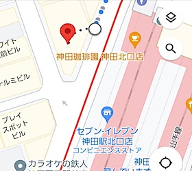 神田駅から「ルーズリュクスラウンジ」への最短経路MAP