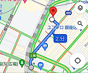 最寄駅から『銀座エンカウンター』への最短経路MAP