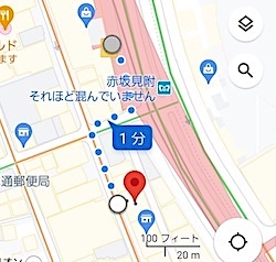 赤坂見附駅から『赤坂エンカウンター』への最短経路MAP
