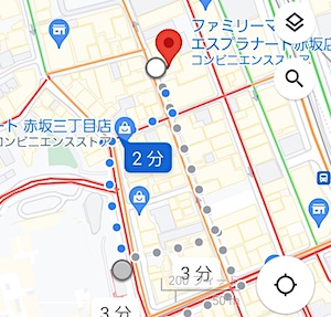 赤坂駅から赤坂キャバクラ「いちご」への最短ルートMAP